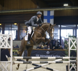 Beoordelen van springpaarden tijdens aanlegtest Springen, Geel Beoordelen van springpaarden tijdens aanlegtest Springen, Geel